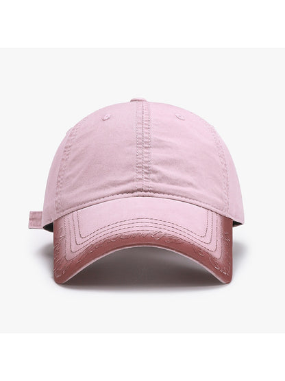 Haila - Embroidered Washed Curved Brim Baseball Cap