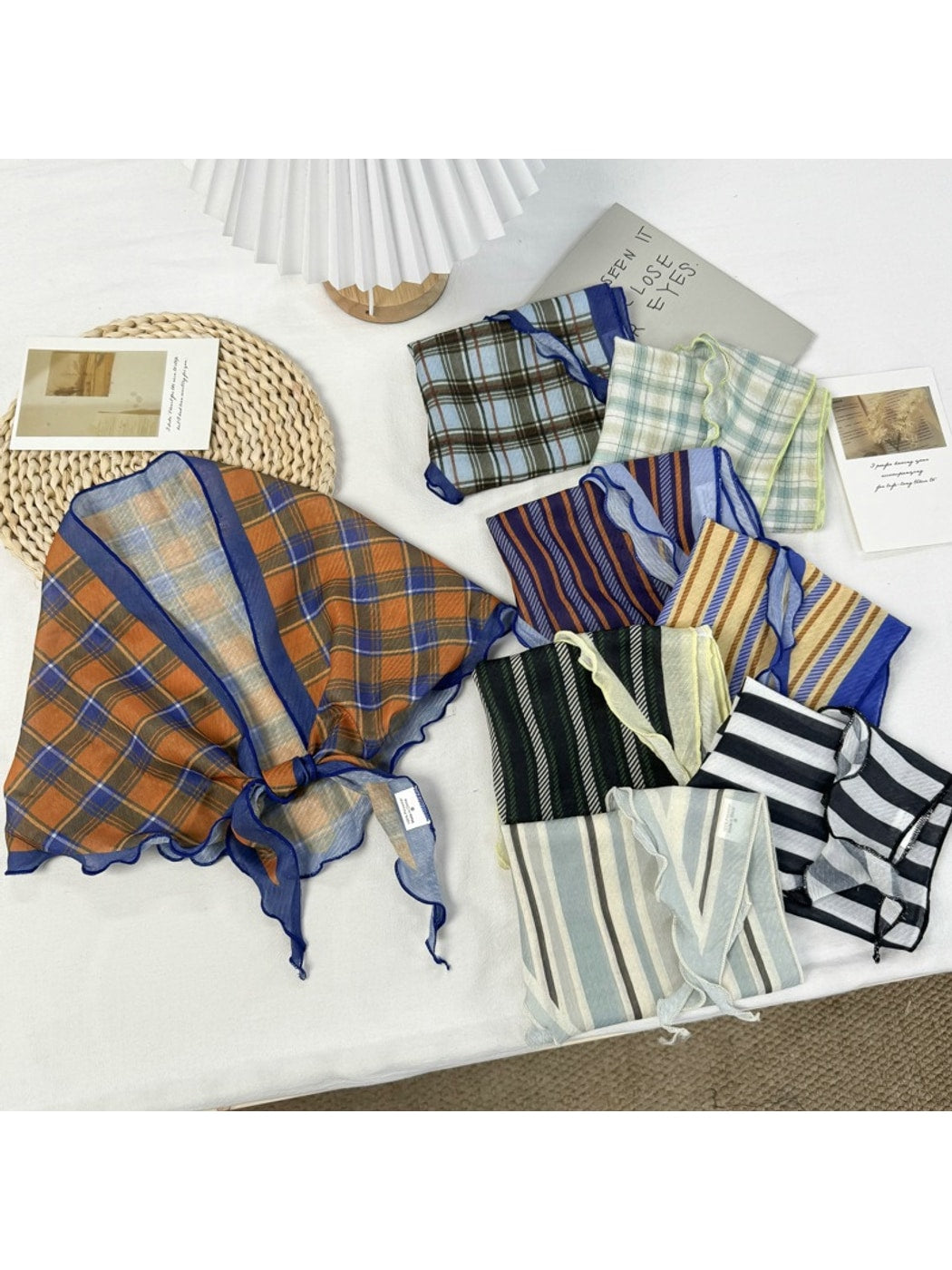 Scarvii - Elegant Plaid Fashion Triangle Bandana