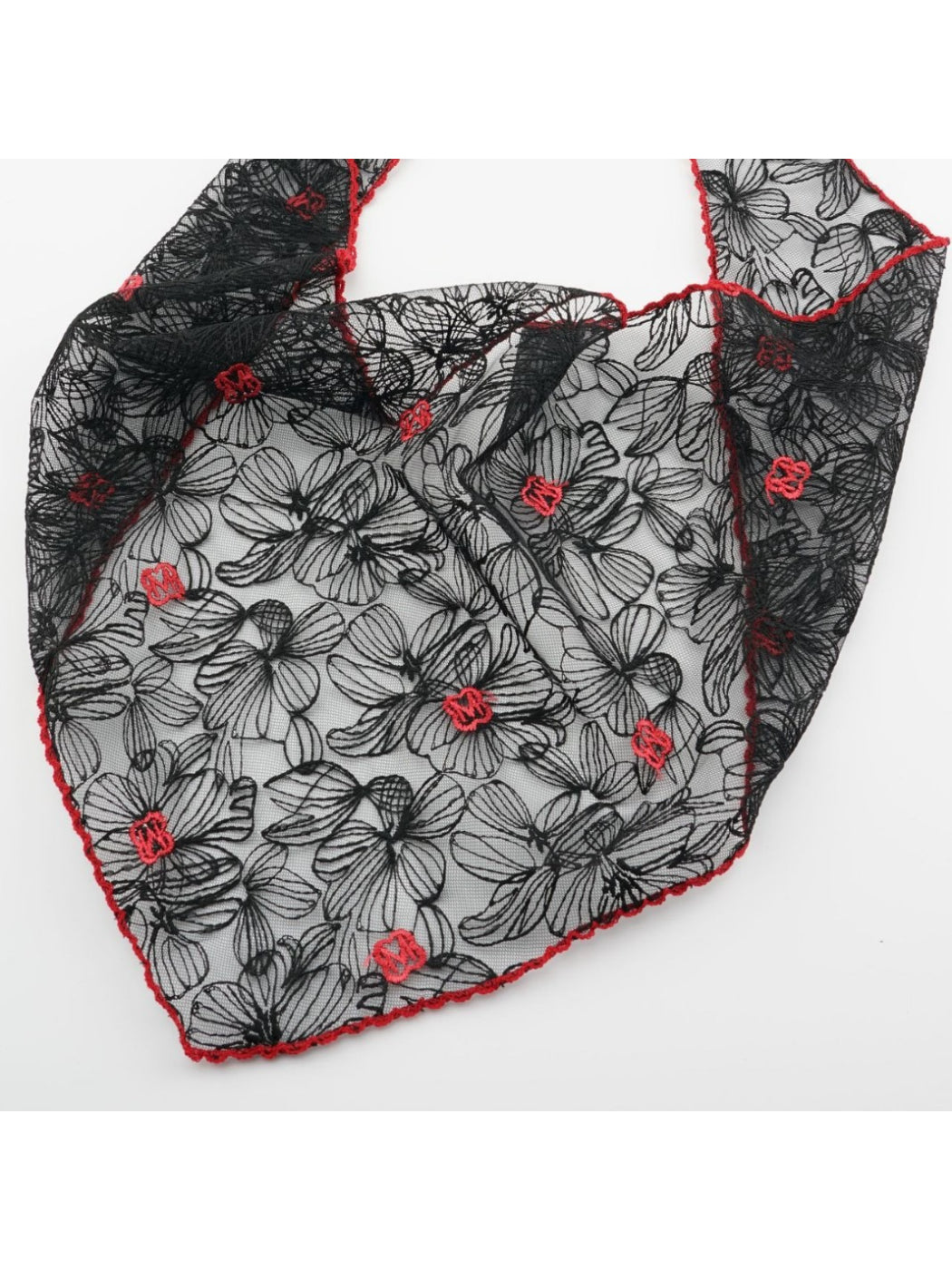 Scarvii - Black Lace Floral Headscarf