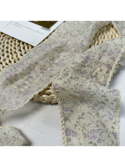 Scarvii - Lace Edge Floral and Paisley Long Scarf