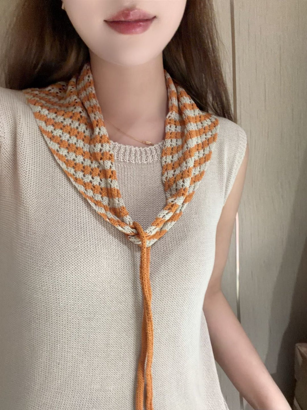 Scarvii Crochet Stripe Triangle Scarf product image