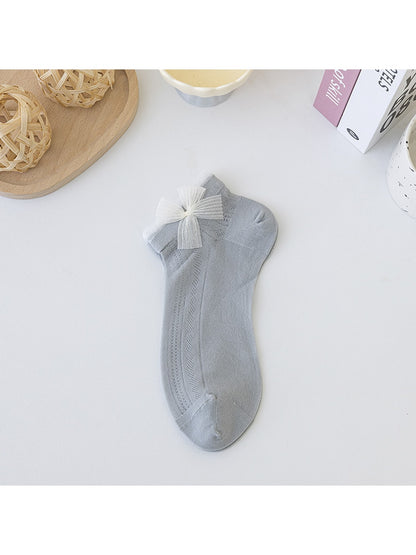 Rufia - Sweet Muted Bow Casual Ankle Socks