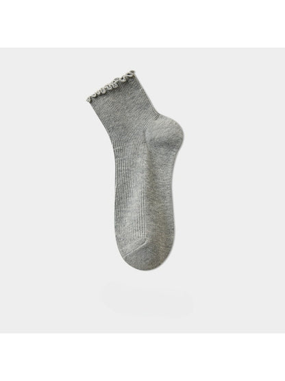 Rufia - Clean Ribbed Neutral Crew Socks
