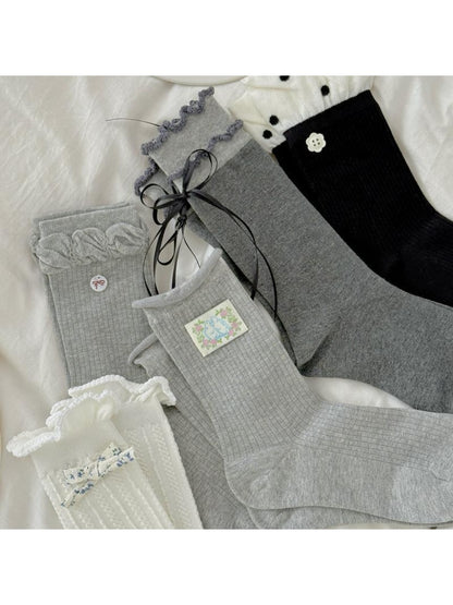 Rufia - Sweet Bow Detail Ruffle Crew Socks