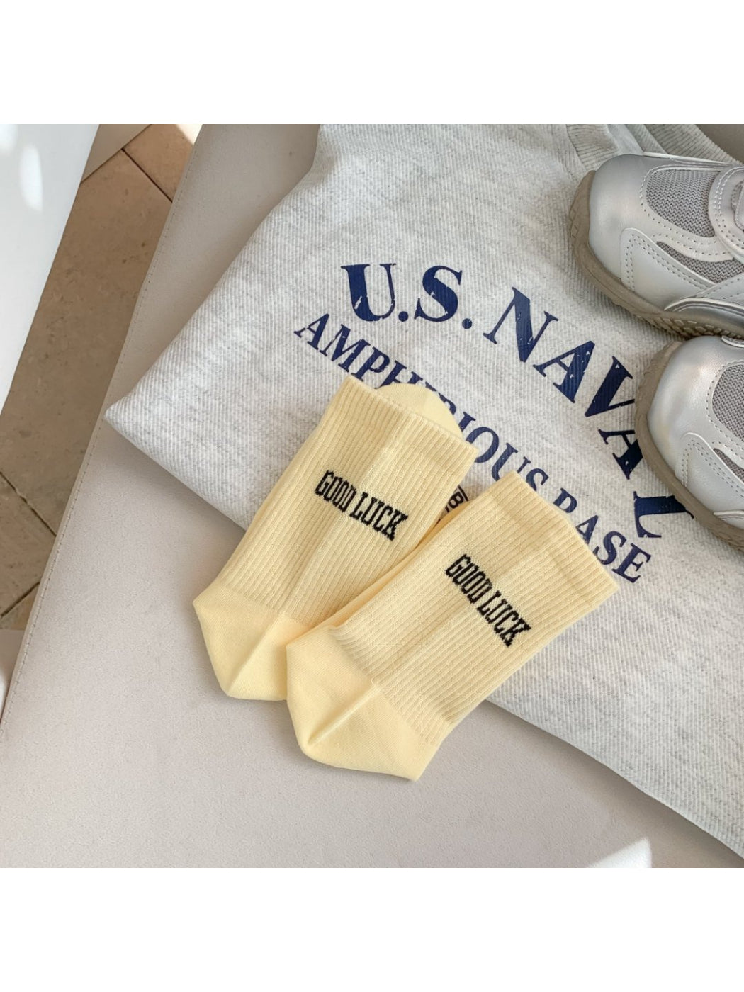 Rufia - PASSION Letter Knit Crew Socks