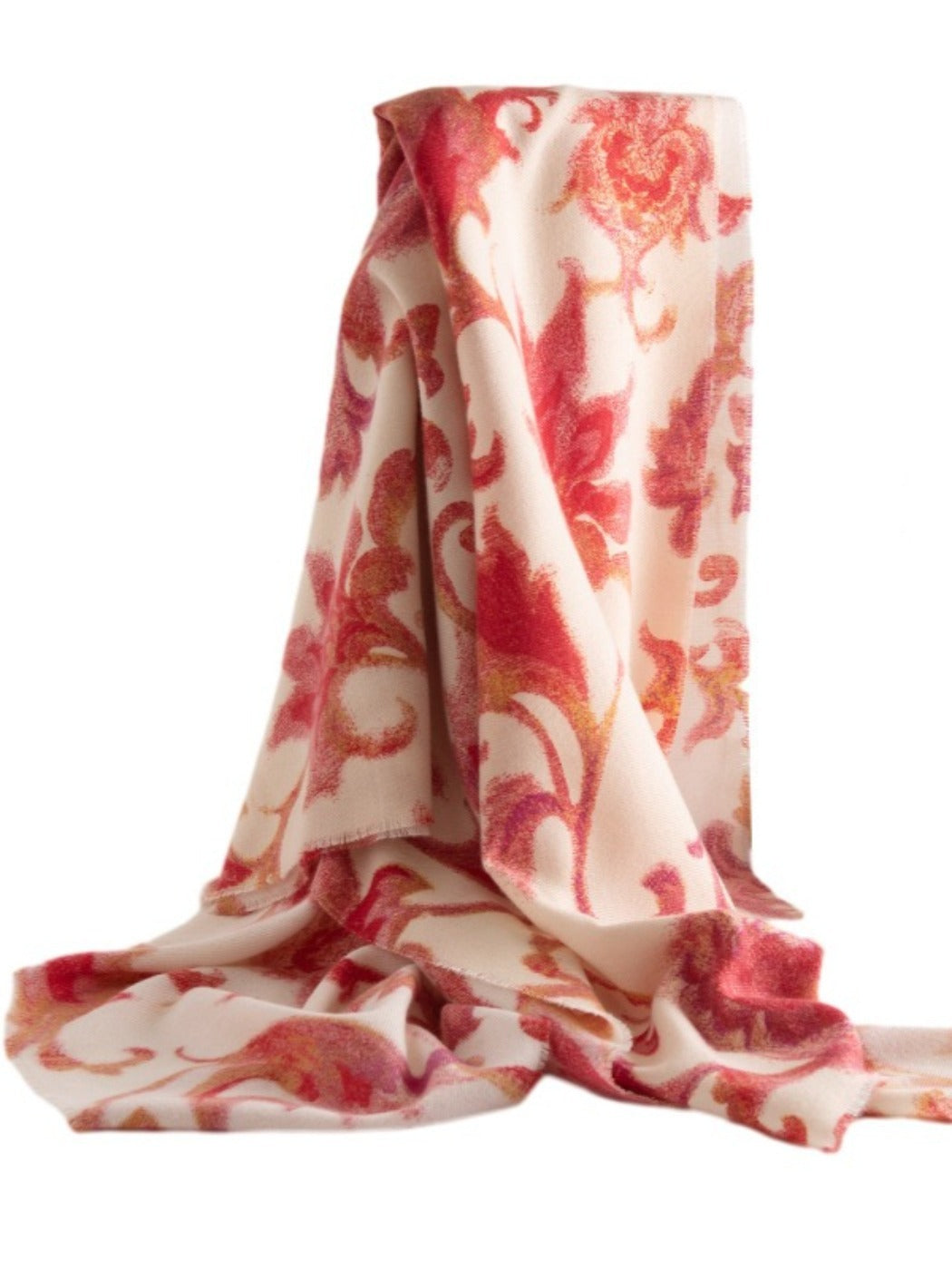 Scarvii - Red Flower Print Scarf & Shawl