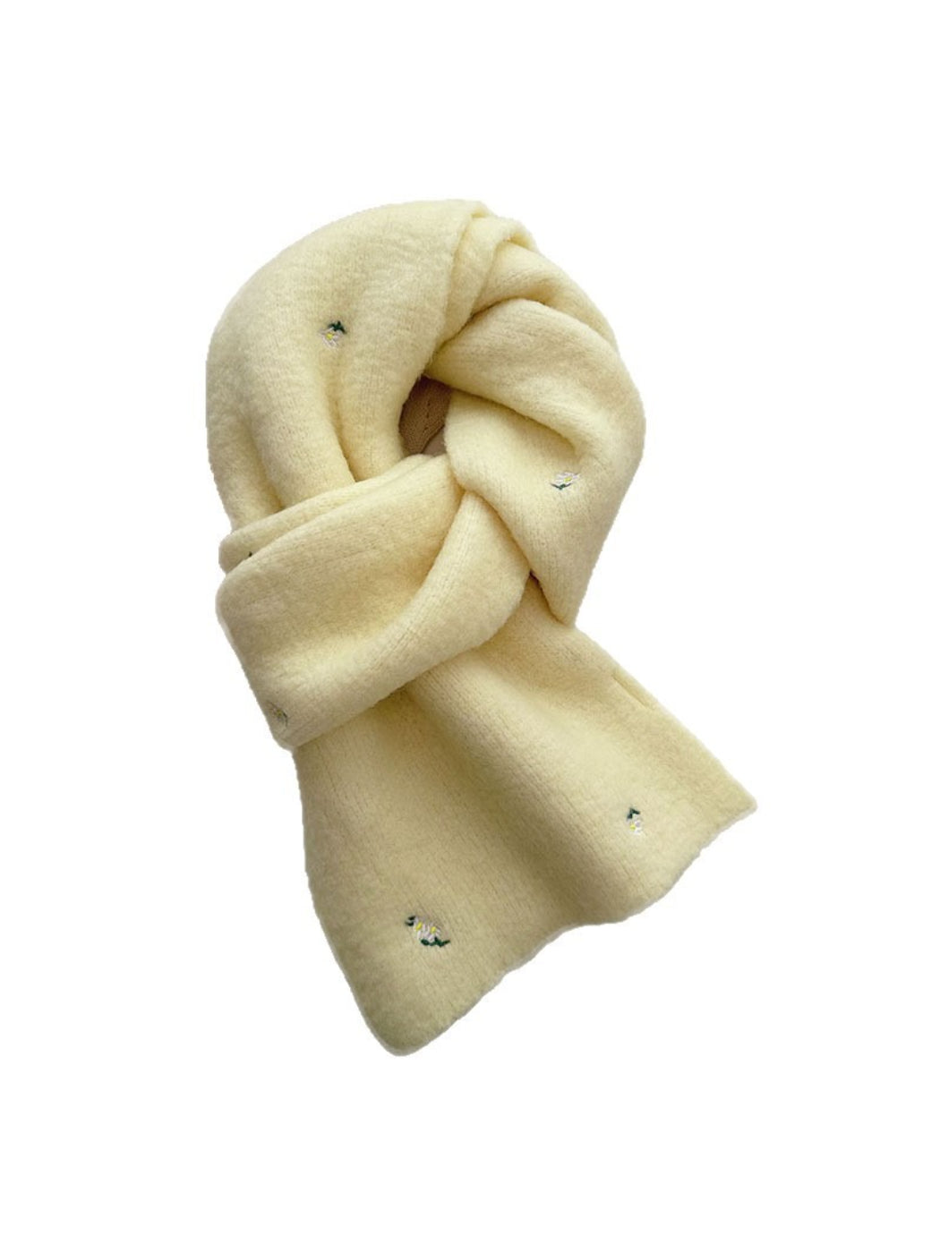 Scarvii - Soft Floral Detail Knit Scarf