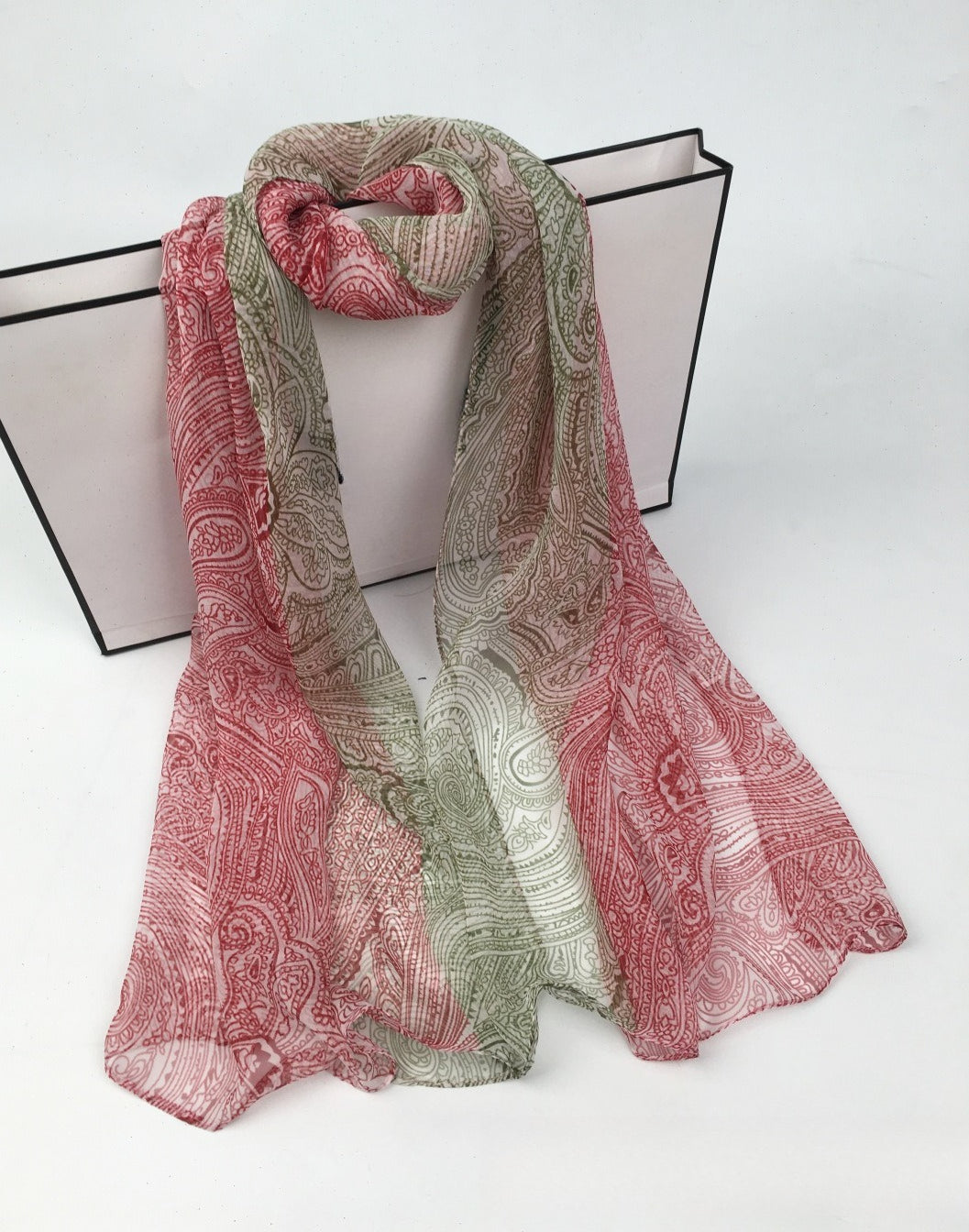 Scarvii light stylish oversized vintage paisley scarf image 5