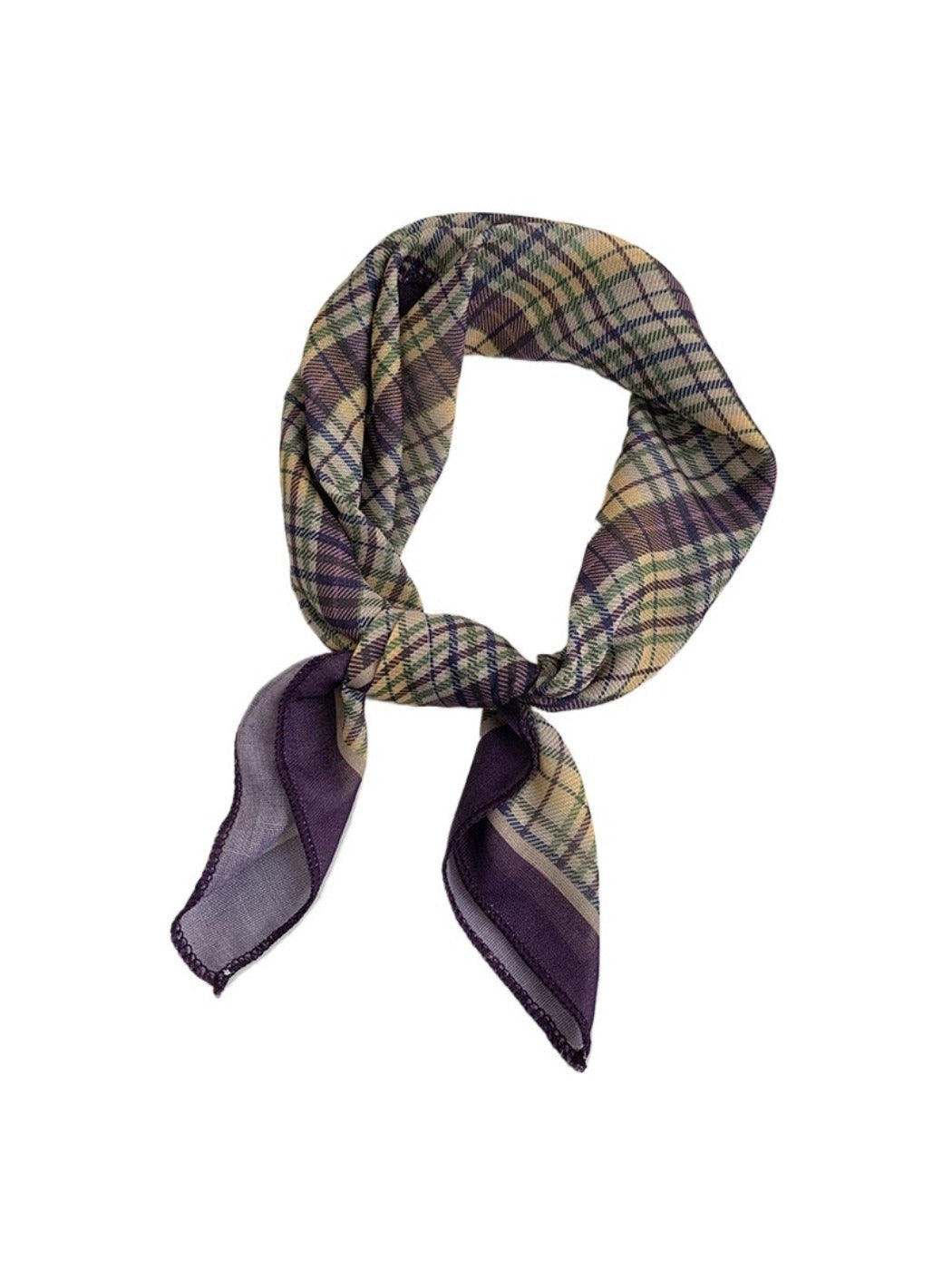 Scarvii - Vintage Classic Stripe Print Square Headscarf