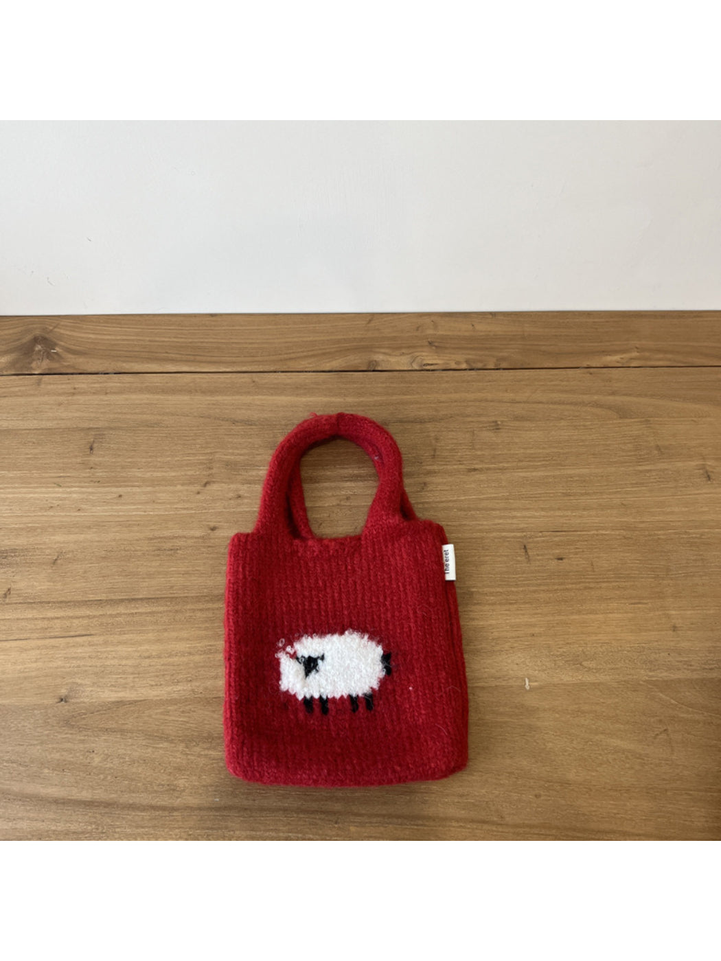 Cosbai - Sheep Motif Knit Tote Bag