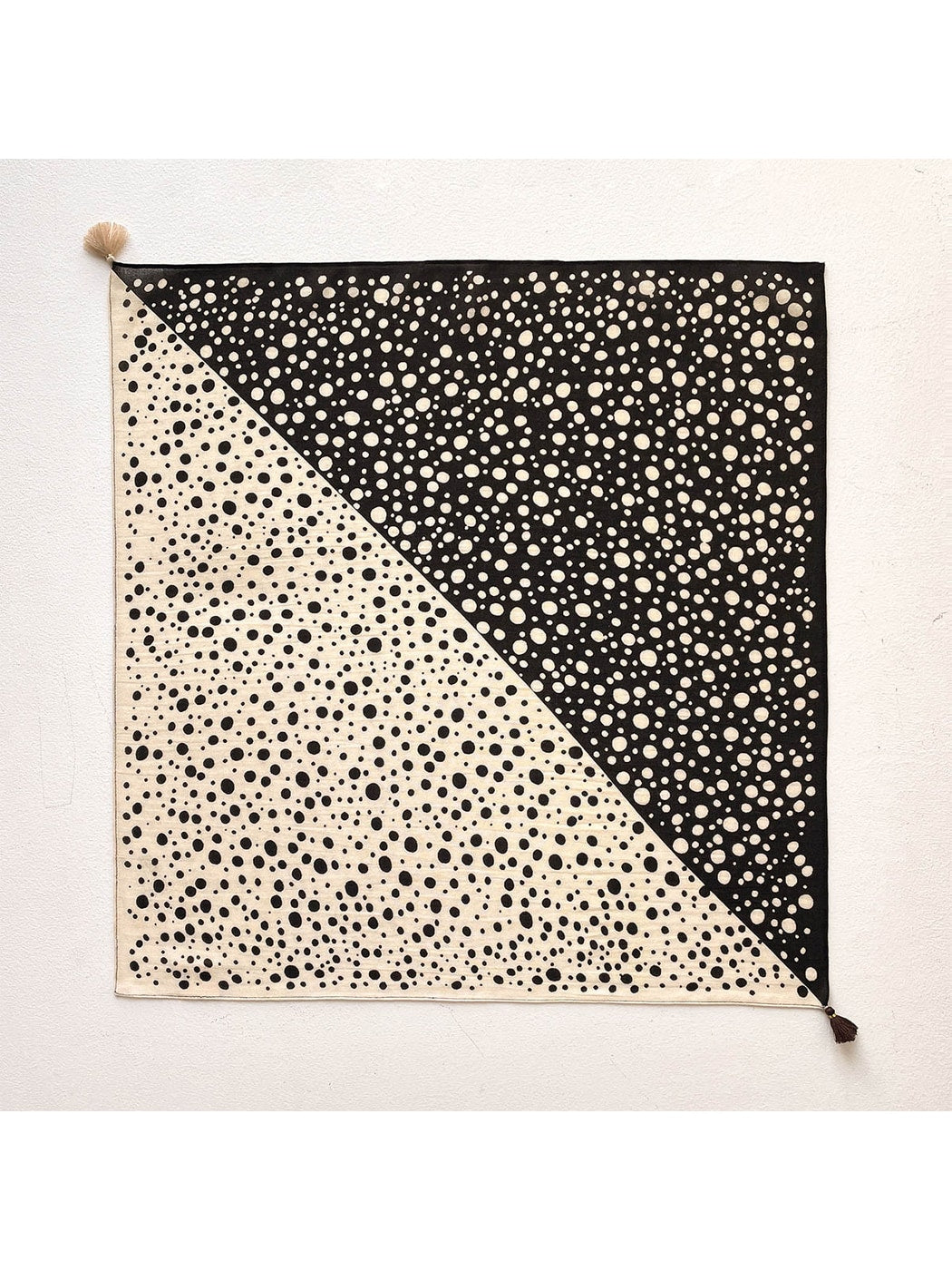 Scarvii - Diagonal Split Polka Dot Print Square Scarf