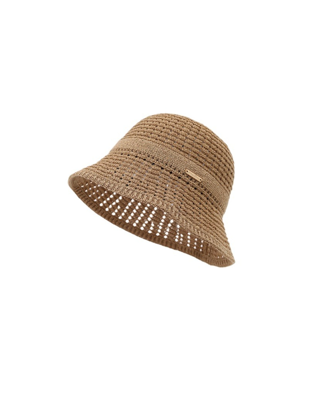Haila vintage lace detail sun bucket hat shown from an angled front perspective
