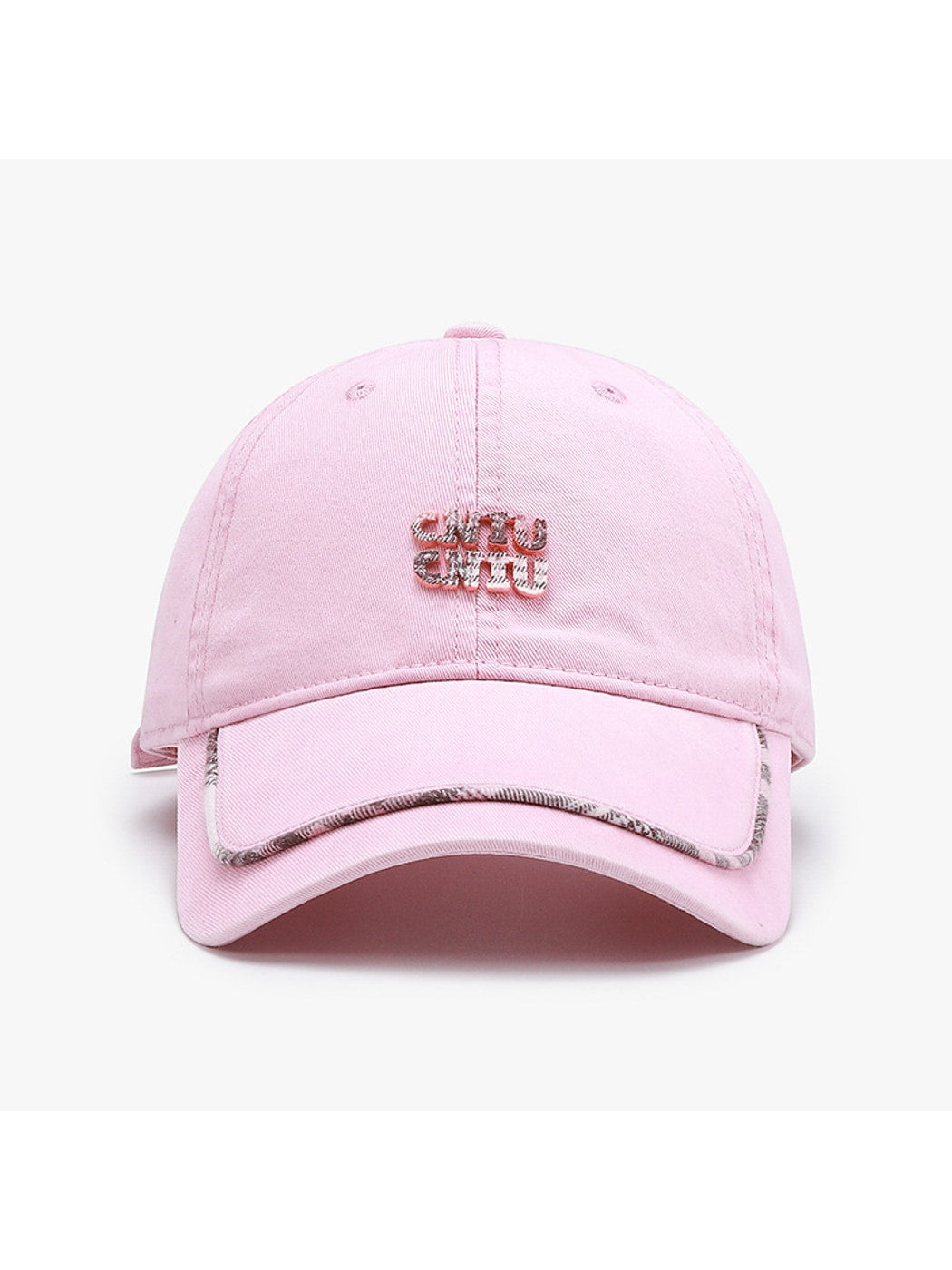Haila - Simple Letter Detail Curved Brim Baseball Cap
