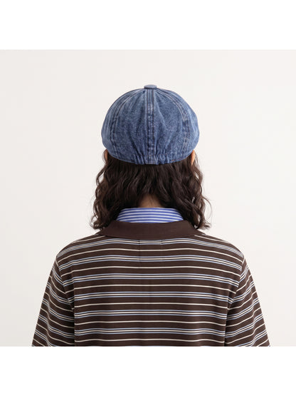 Haila - Panelled Button Top Newsboy Cap