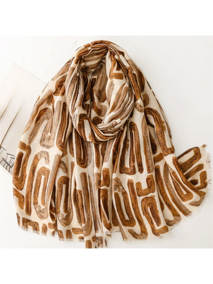 Scarvii - Abstract Brushstroke Pattern Scarf