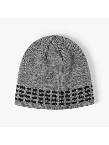 Haila - Contrast Dash Fleece-Lined Knit Beanie