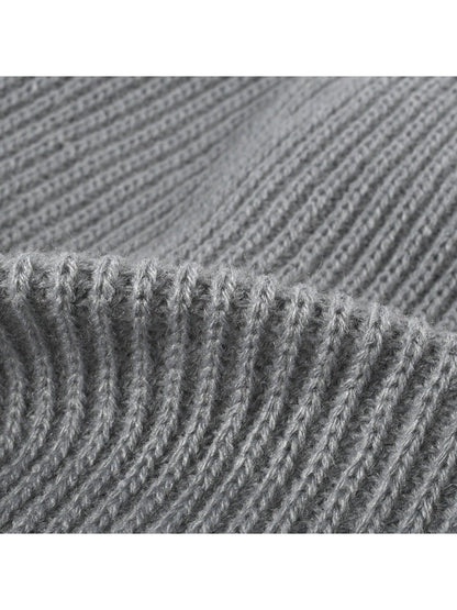 Haila - Solid Ribbed Cuffed Acrylic Knit Beanie
