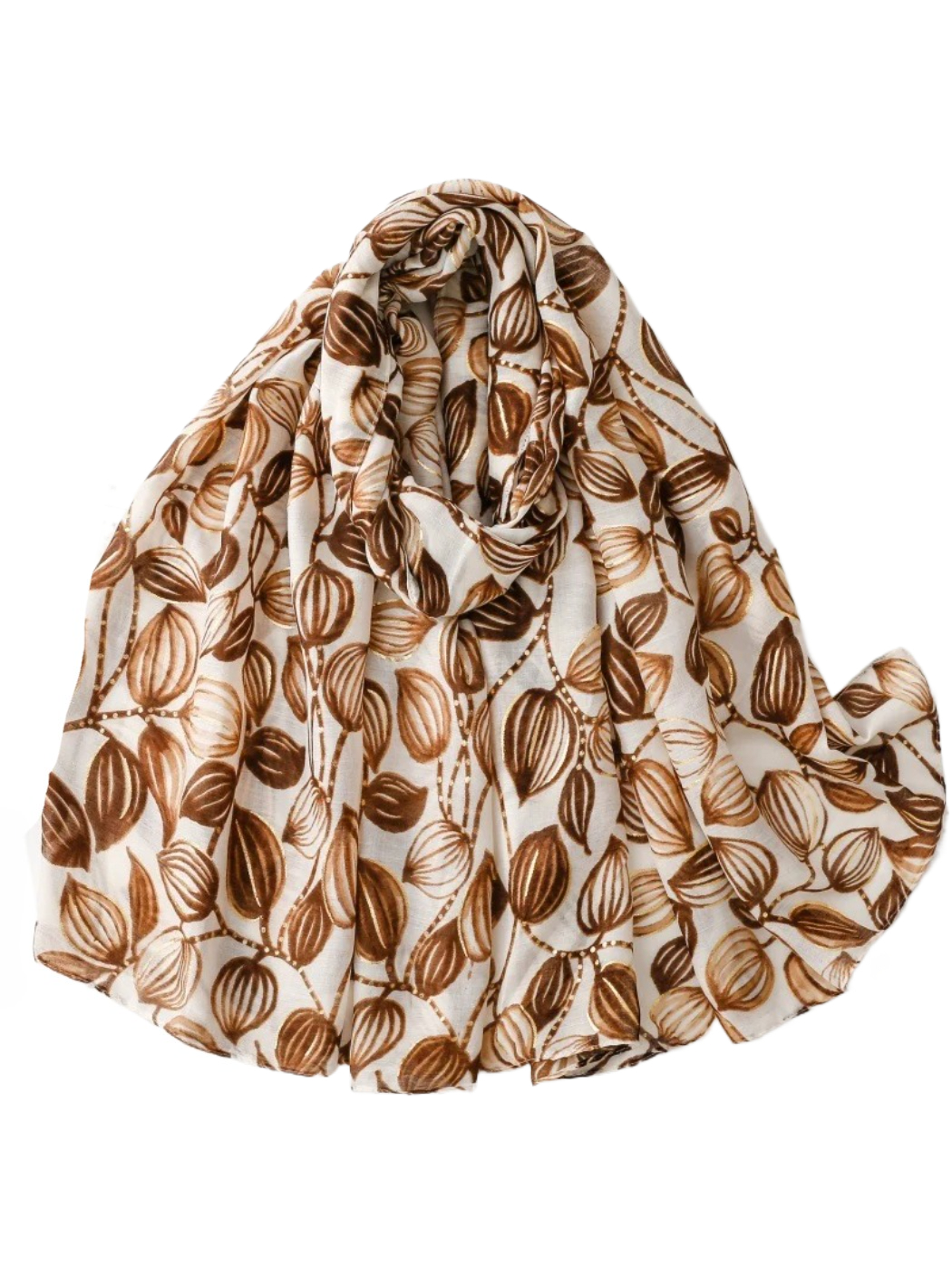 Scarvii - Foil Bud Print Lightweight Wrap Scarf