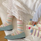 Rufia - Colorful Polka Dot Striped Mesh Crew Socks