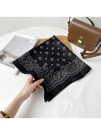 Scarvii - Paisley Border Print Square Scarf