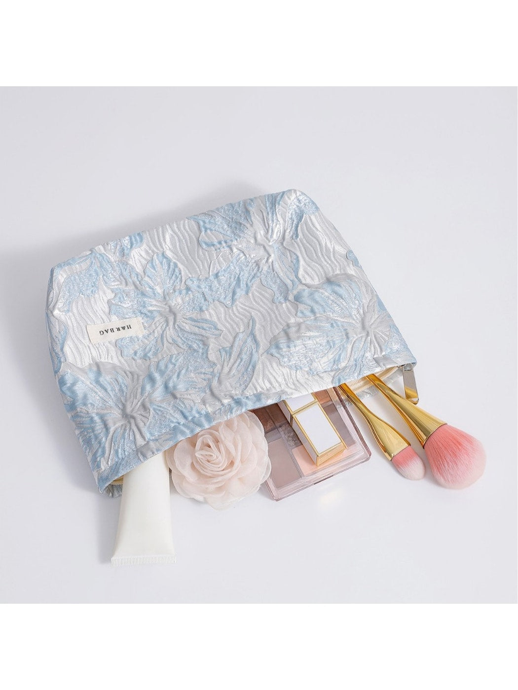 Cosbai - Floral Makeup Bag with Embossed Flower Bag
