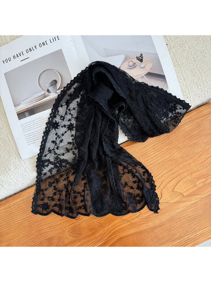 Scarvii - Floral Lace Scalloped Edge Scarf