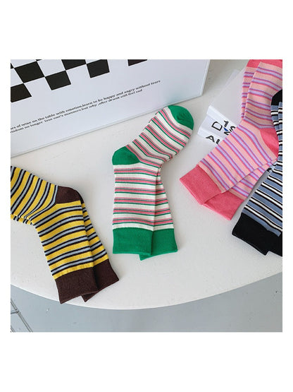 Rufia - Bright Stripe Knit Crew Socks
