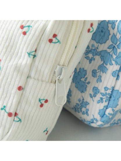 Cosbai - Floral Pattern Portable Zip Pouch