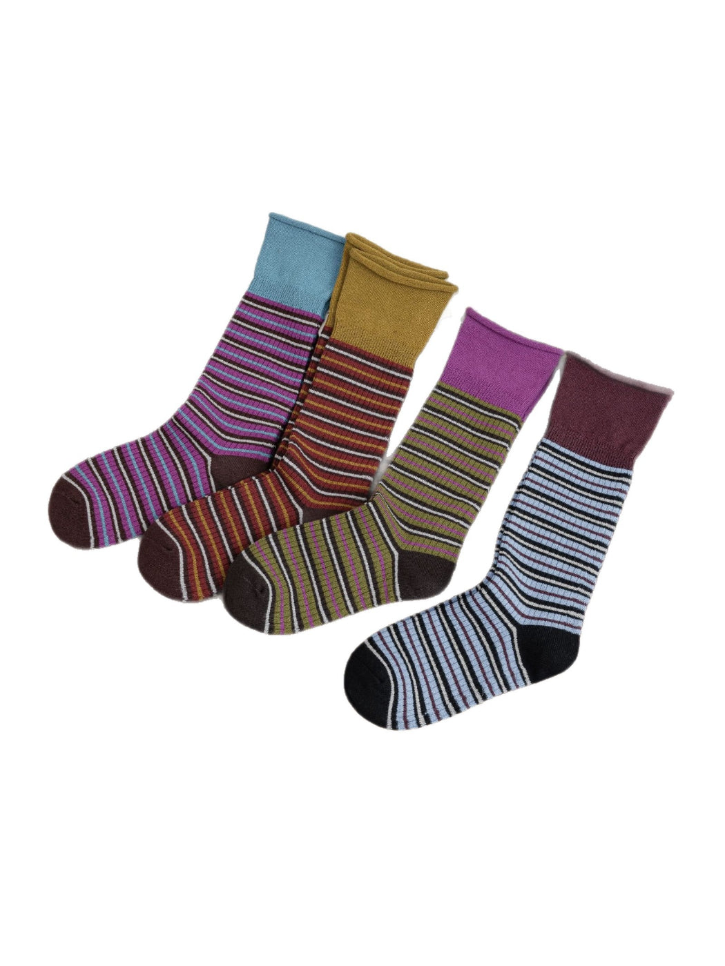 Rufia - Soft Contrast Striped Knit Crew Socks product image 1