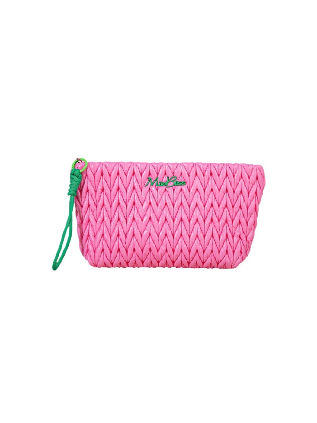 Cosbai - Shiny Quilted Cosmetic Pouch with Wristlet Strap detail view 3