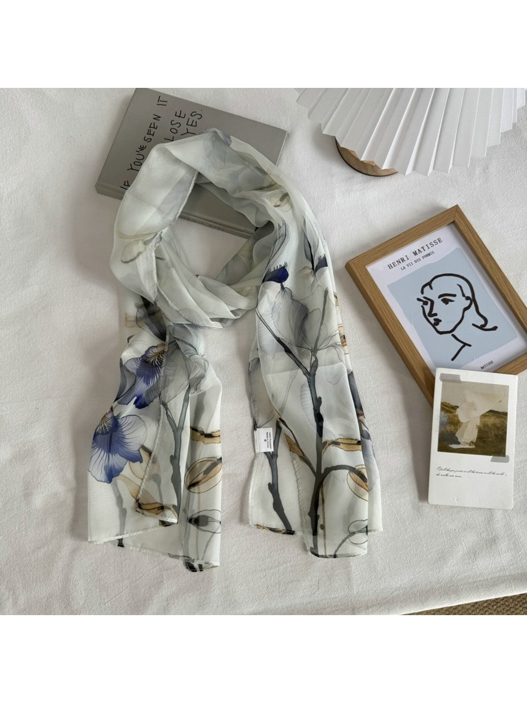 Scarvii - Floral Print Simple Styling Scarf