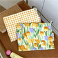 Close-up of Cosbai Candy Check Makeup Bag showing colorful check pattern