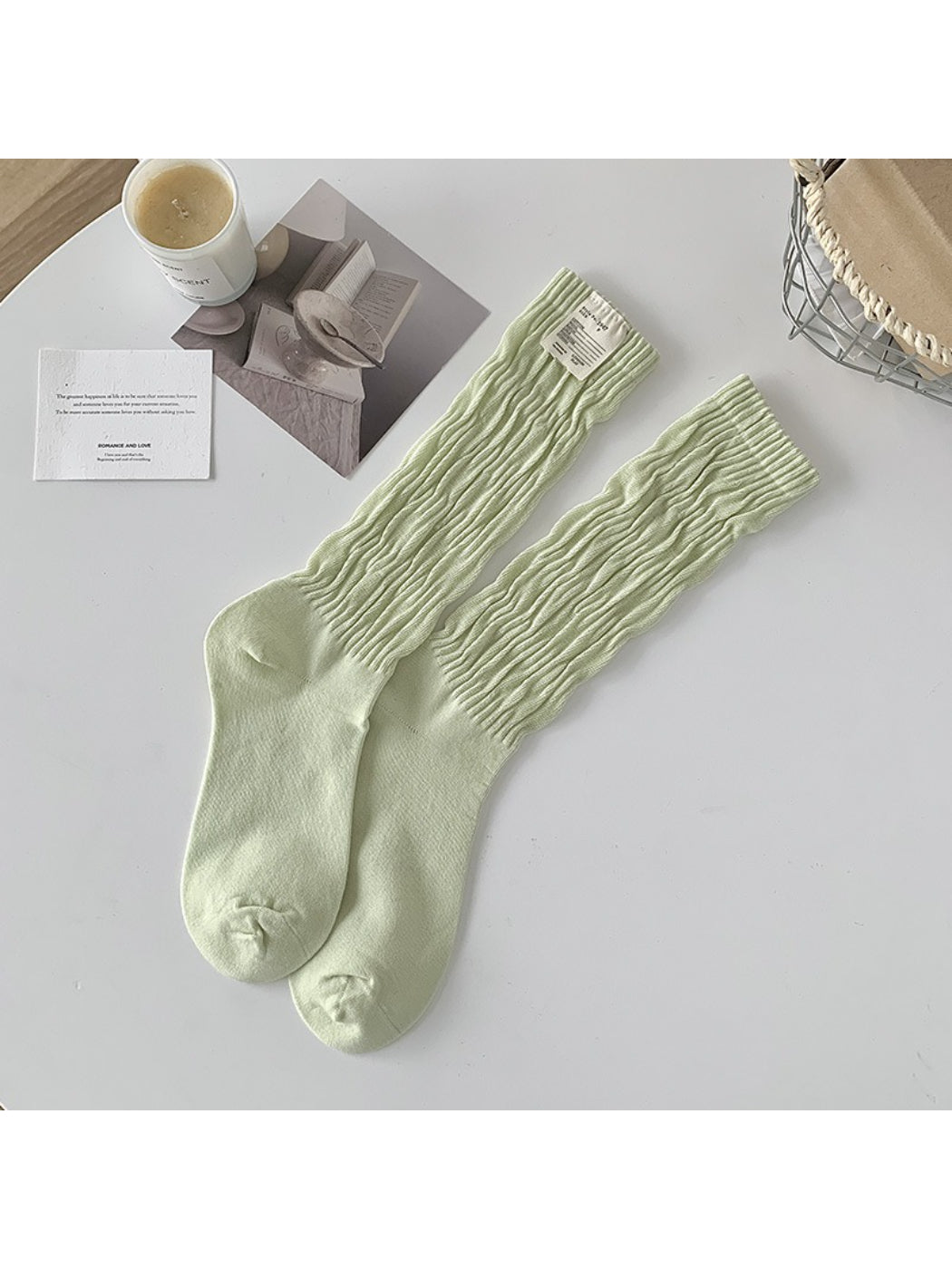 Rufia - Textured Soft Wave Knit Crew Socks