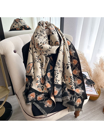 Scarvii – Reversible Paisley Fringe Scarf & Wrap