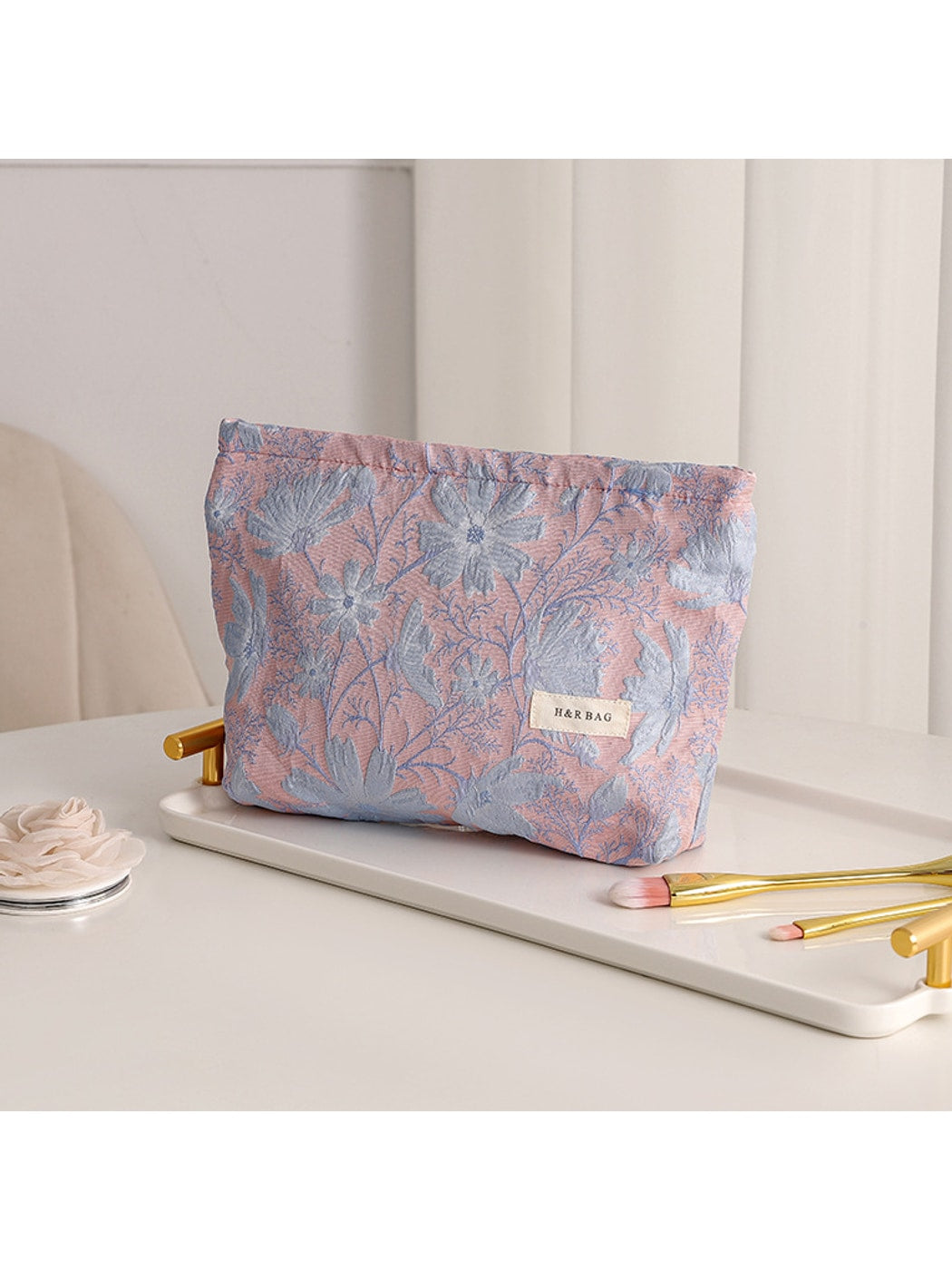 Cosbai - Fresh Floral Travel Makeup Organizer Bag