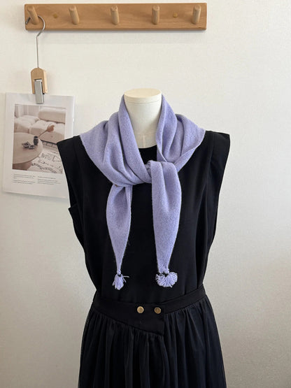 Scarvii - Knit Tassel Triangle Scarf