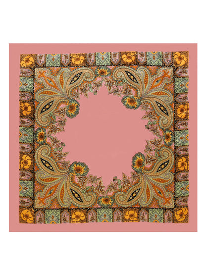 Scarvii - Bright Floral Pattern Fashion Square Scarf