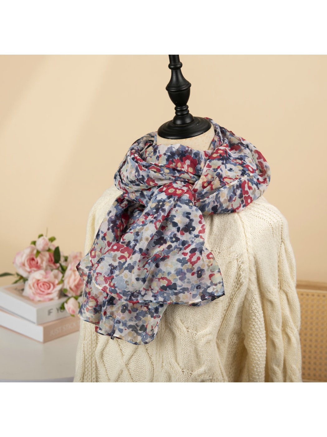 Scarvii - Elegant Floral Printed Scarf