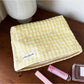 Cosbai pastel check zip pouch displayed flat with visible check design