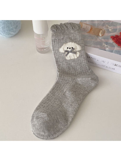 Rufia - Sweet Puppy Detail Ribbed Crew Socks product image 6