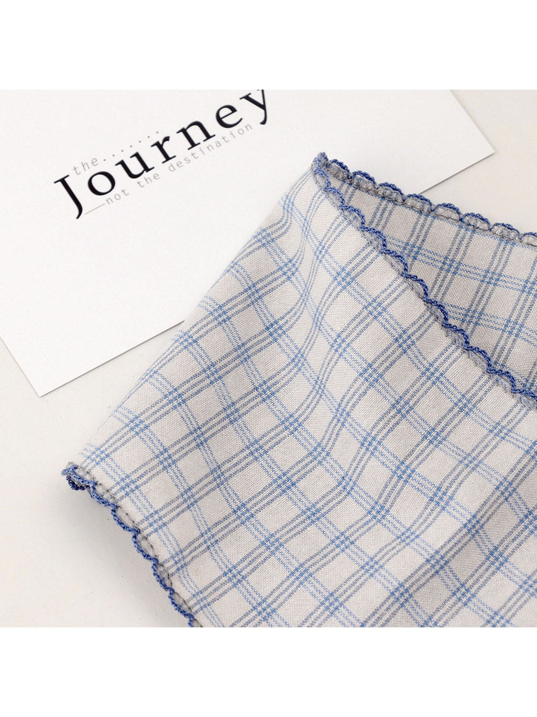 Scarvii - Checked Print Long Narrow Neck Scarf