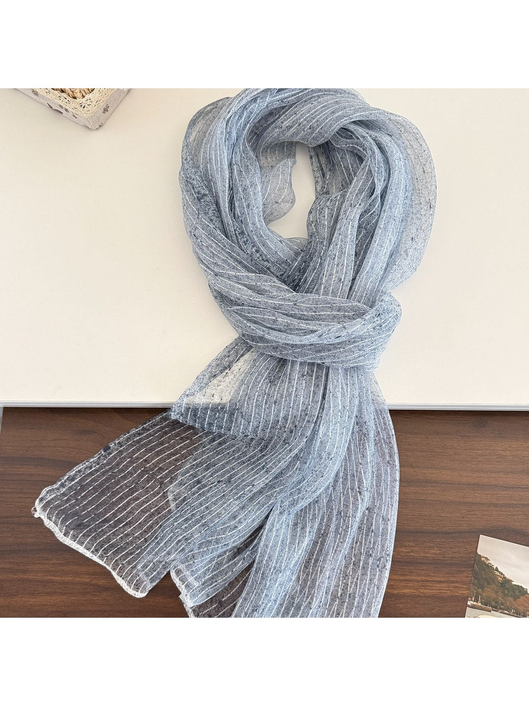 Scarvii - Lightweight Pinstripe Gauze Scarf