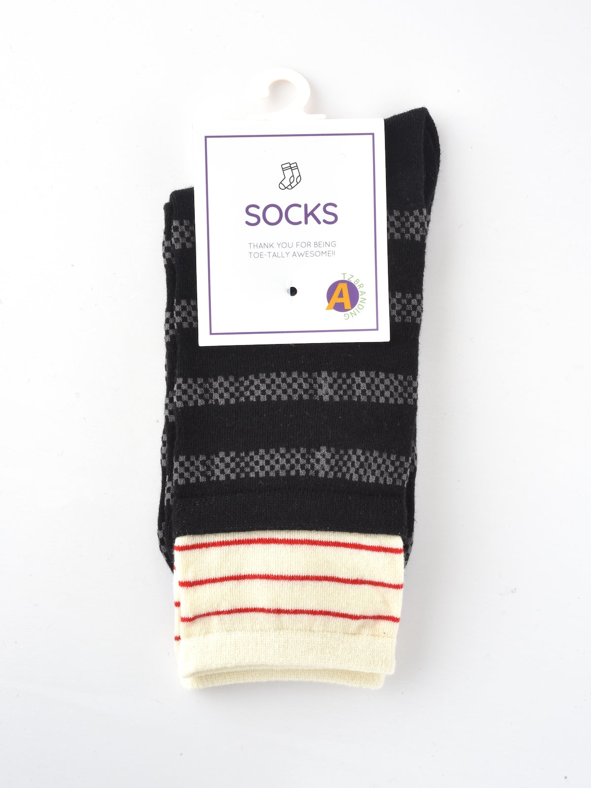 Rufia - Colorful Patchwork Stripe Mid-Calf Socks - Classic & Fresh