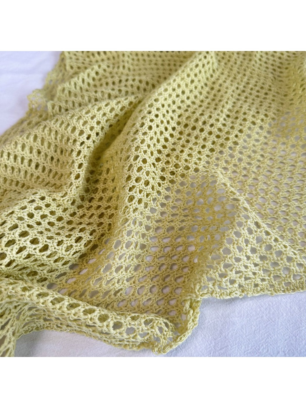 Scarvii - Openwork Knit Triangle Scarf
