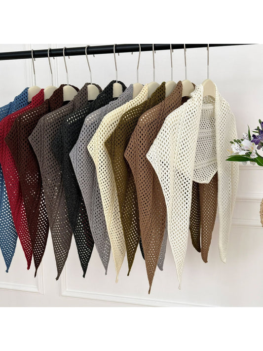 Scarvii Openwork Mesh Knit Triangle Scarf product image