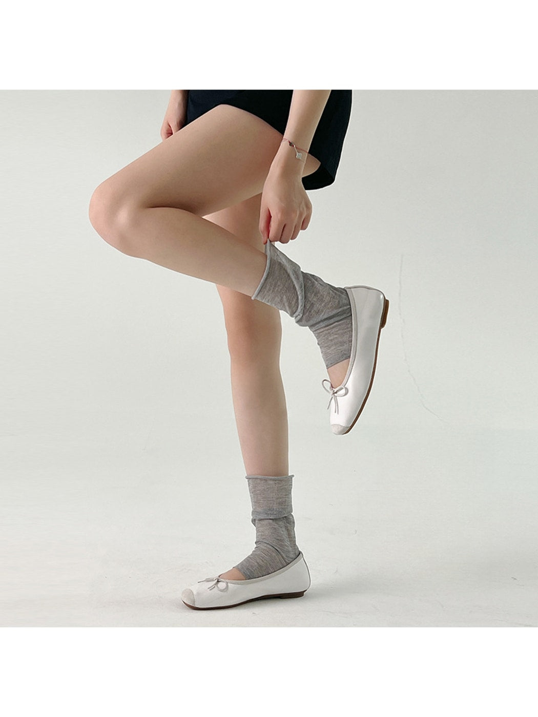 Rufia - Sheer Open Design Crew Socks
