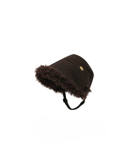 Haila - Winter Faux Fur Trim Bucket Hat