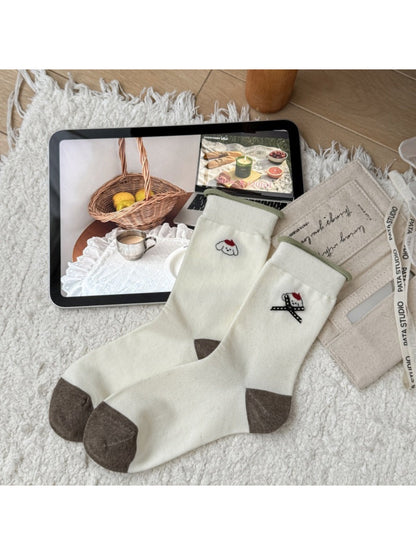 Rufia - Polka Dot & Stripe Crew Socks
