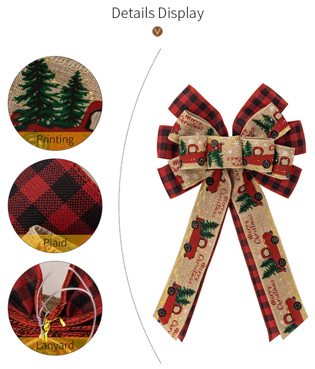 Xris - Christmas Ribbon Bow Wreath Decoration