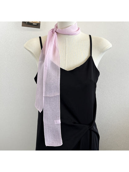 Scarvii - Retro Style Solid Narrow Scarf